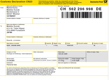 DHL Economy/Premium Proforma