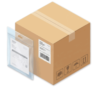 Versandkarton für weltweiten Paketversand, internationaler Logistikservice.