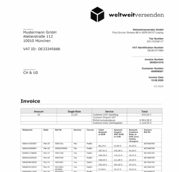 Sample Invoice Consolidated