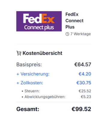 FedEx internationaler Versanddienst für weltweite Paketzustellung.